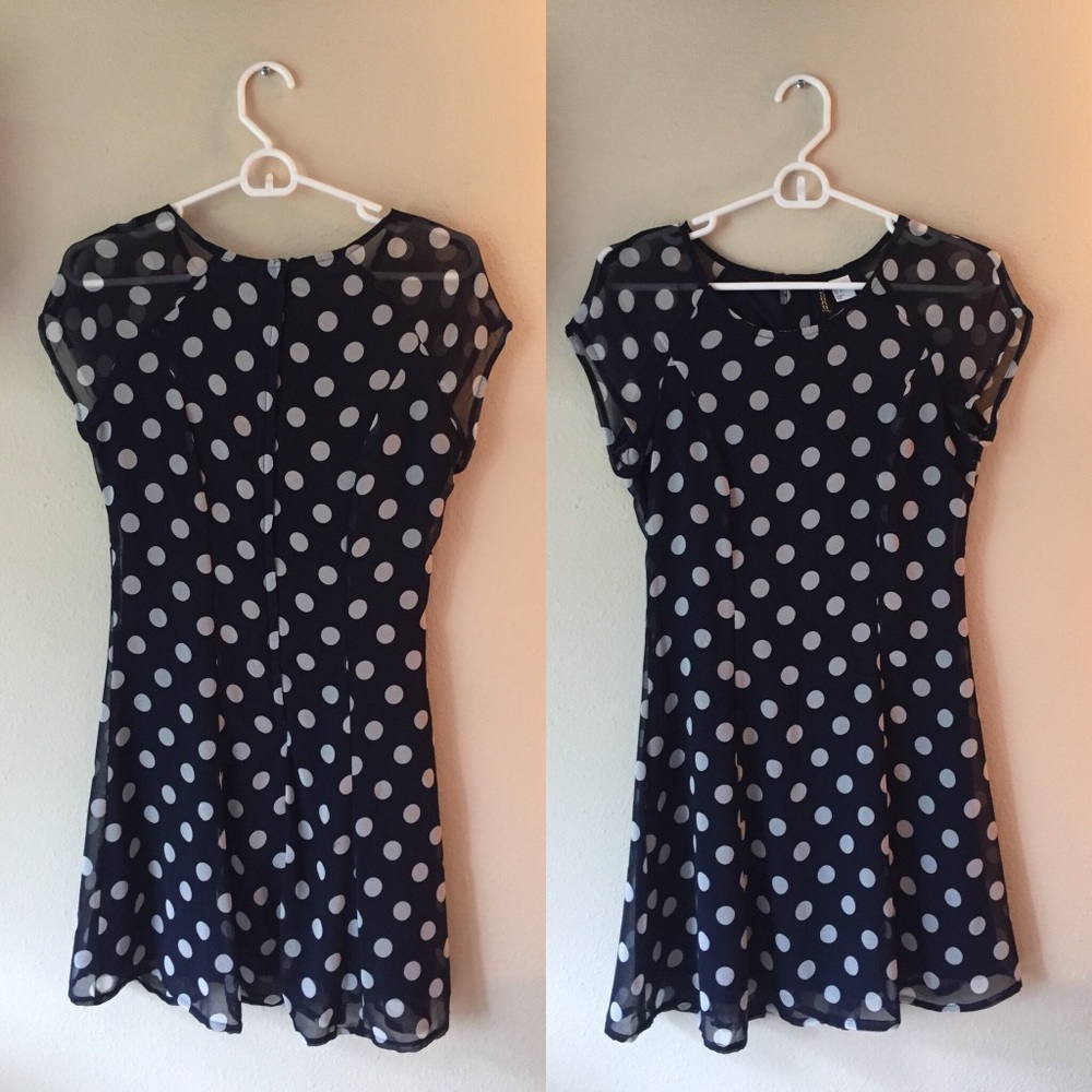 Blue polka dot dress